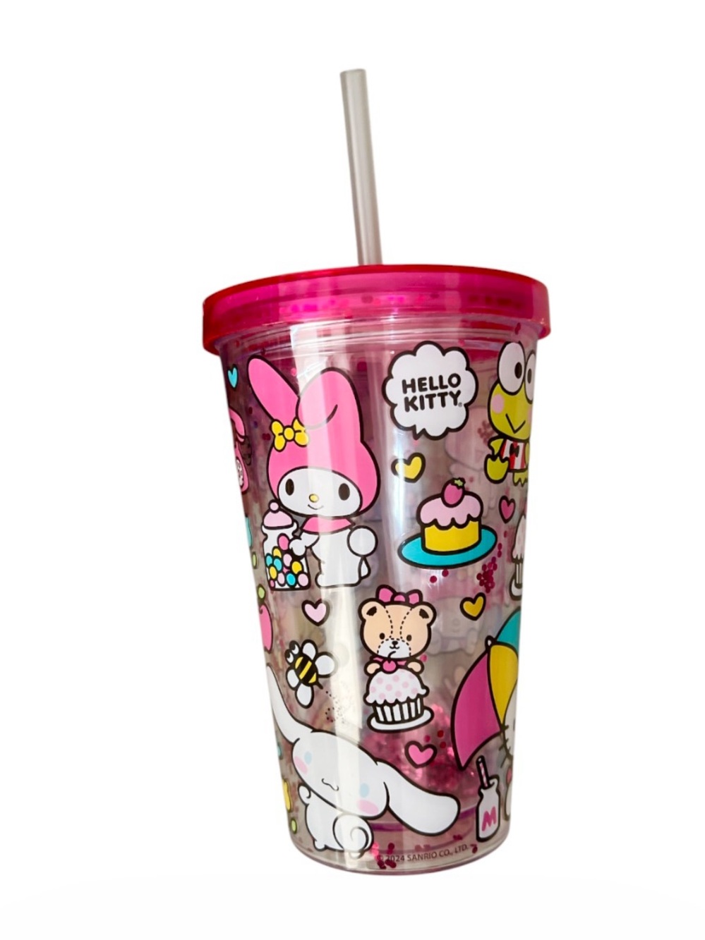 Sanrio Hello Kitty & Friends Pink Tumbler Cup With Straw Reusable